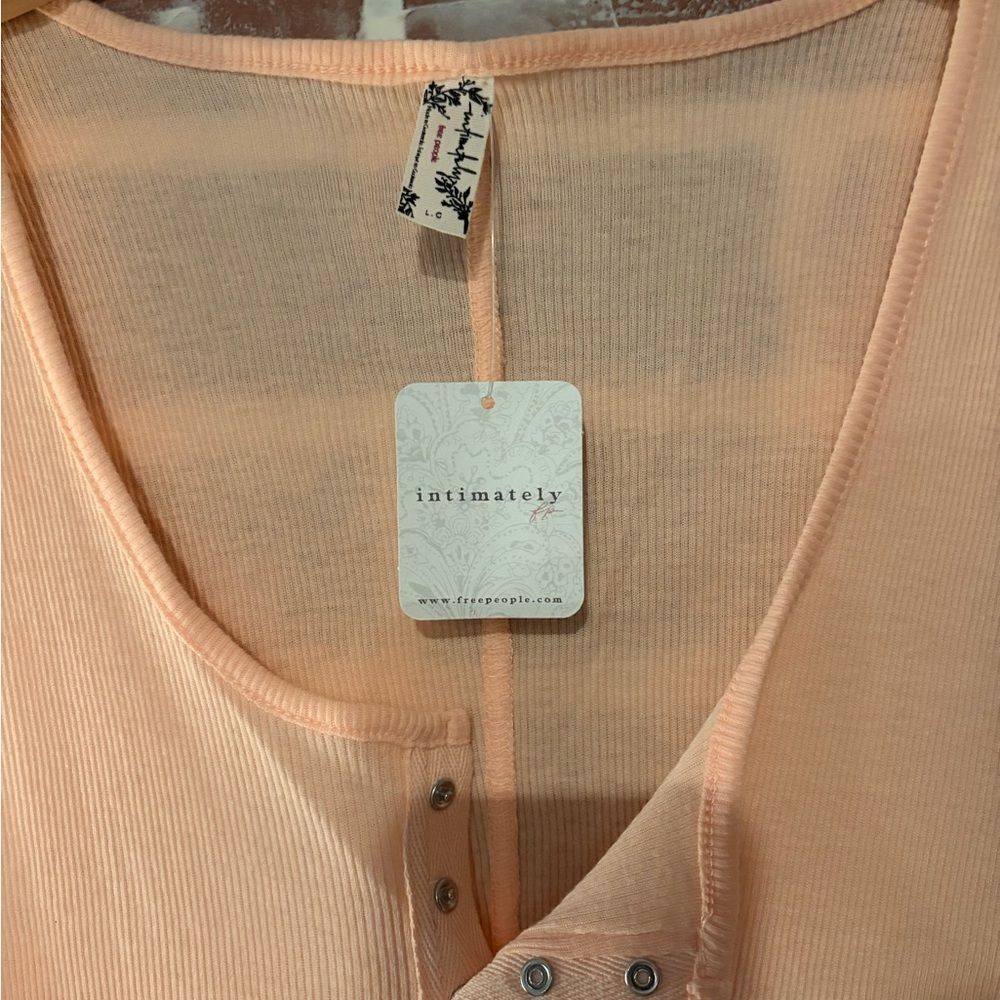 Free People Intimately Laid Back Henley Tank Top NWT - Picture 3 of 4